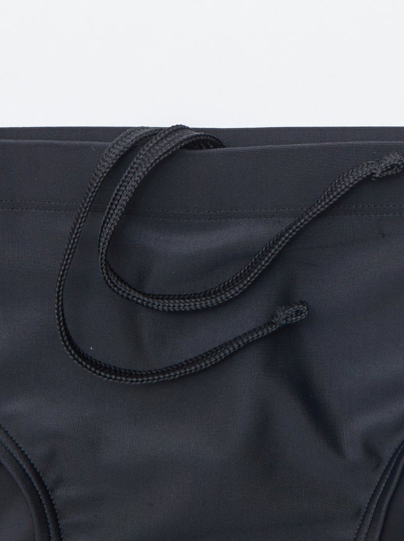 Slip mare tinta unita con vita elasticizzata nero - Kiabi