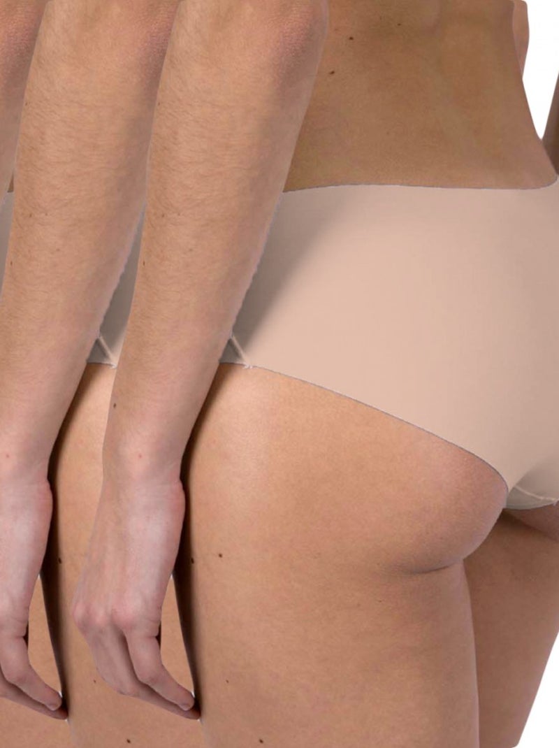 Slip microfibra Confezione da 3 Donna Beige - Kiabi