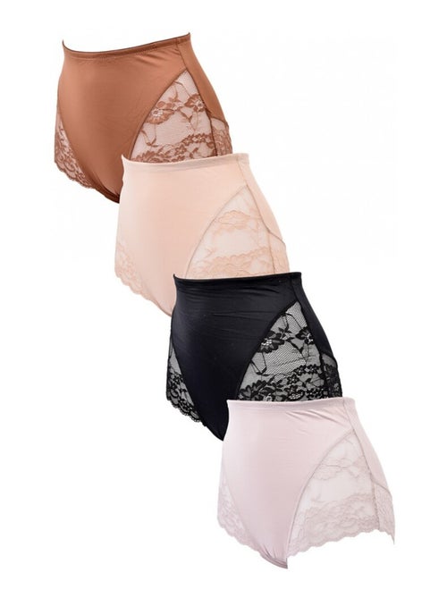 Slip Microfibra TRESS Pizzo - Confezione da 4 - Kiabi