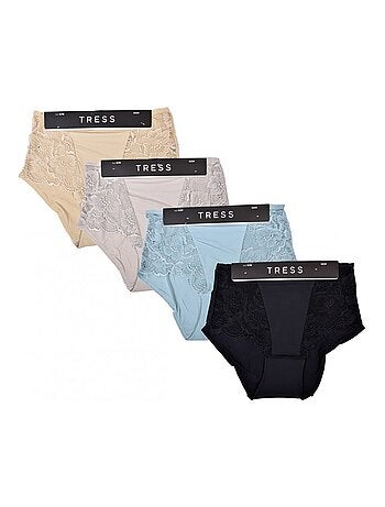 Slip Microfibra TRESS Pizzo - Confezione da 4