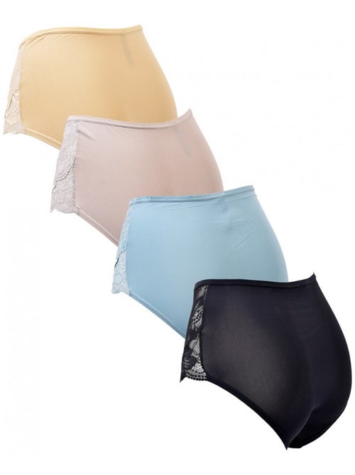 Slip Microfibra TRESS Pizzo - Confezione da 4 - Kiabi