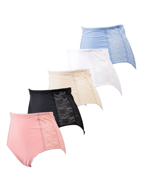 Slip Microfibra TRESS Pizzo - Confezione da 5 - Kiabi