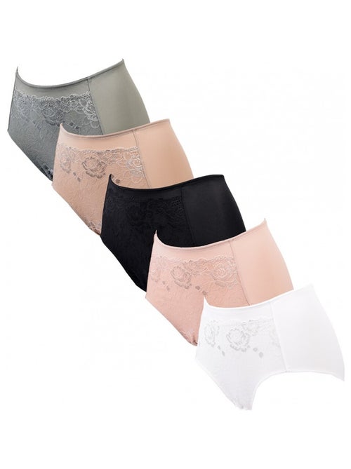 Slip Microfibra TRESS Pizzo - Confezione da 5 - Kiabi