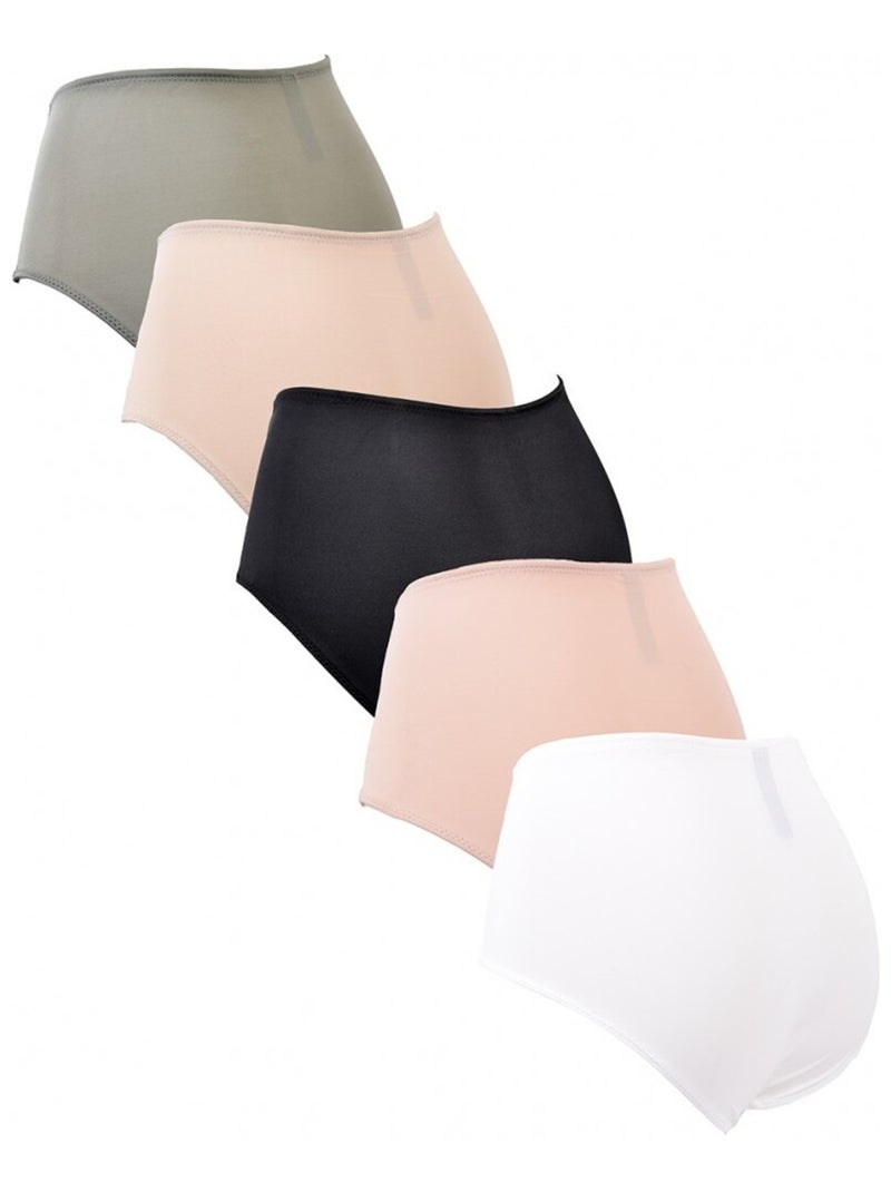 Slip Microfibra TRESS Pizzo - Confezione da 5 Grigio beige Bianco - Kiabi
