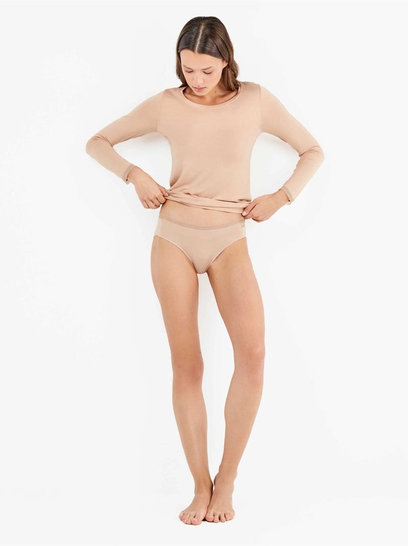 Slip midi extrapiatta Modal Lenzing Rosa - Kiabi