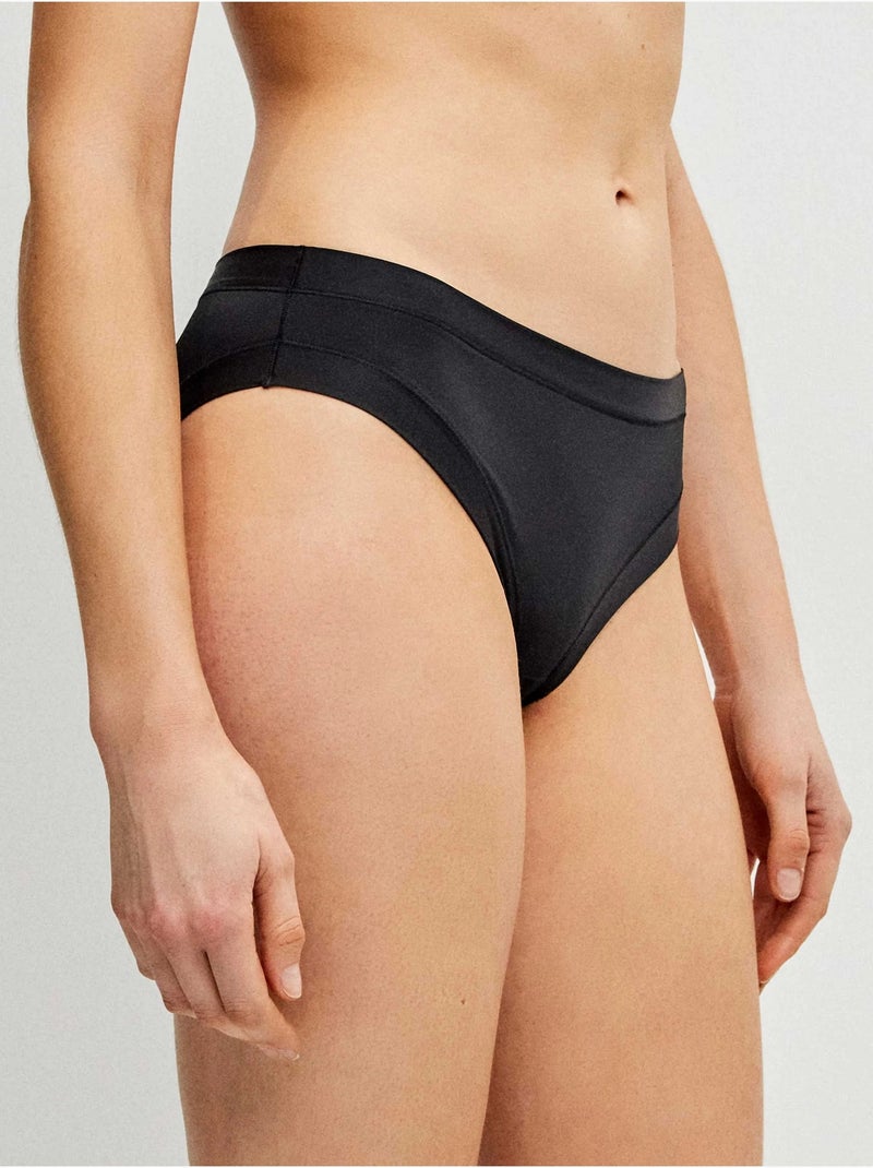 Slip midi in microfibra Nero - Kiabi