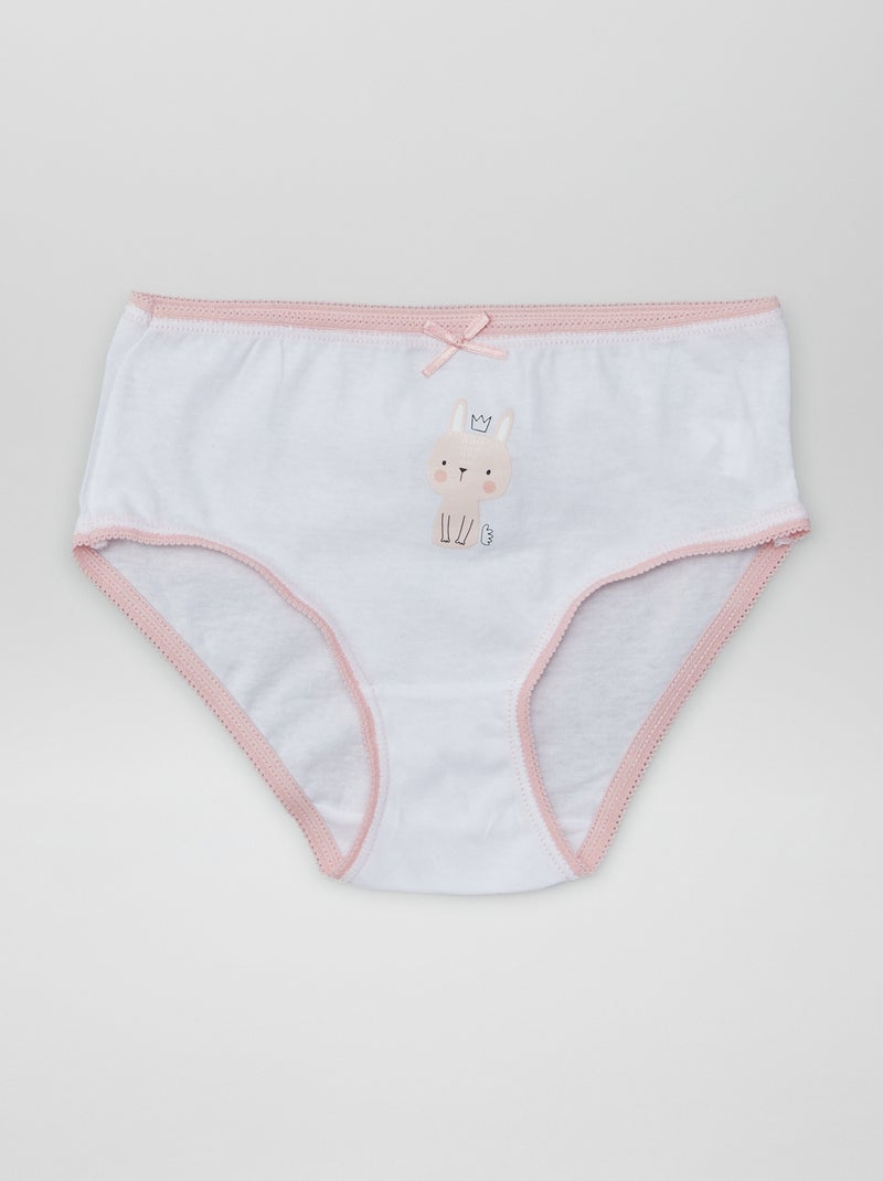 Slip stampati in cotone - set di 3 BIANCO - Kiabi