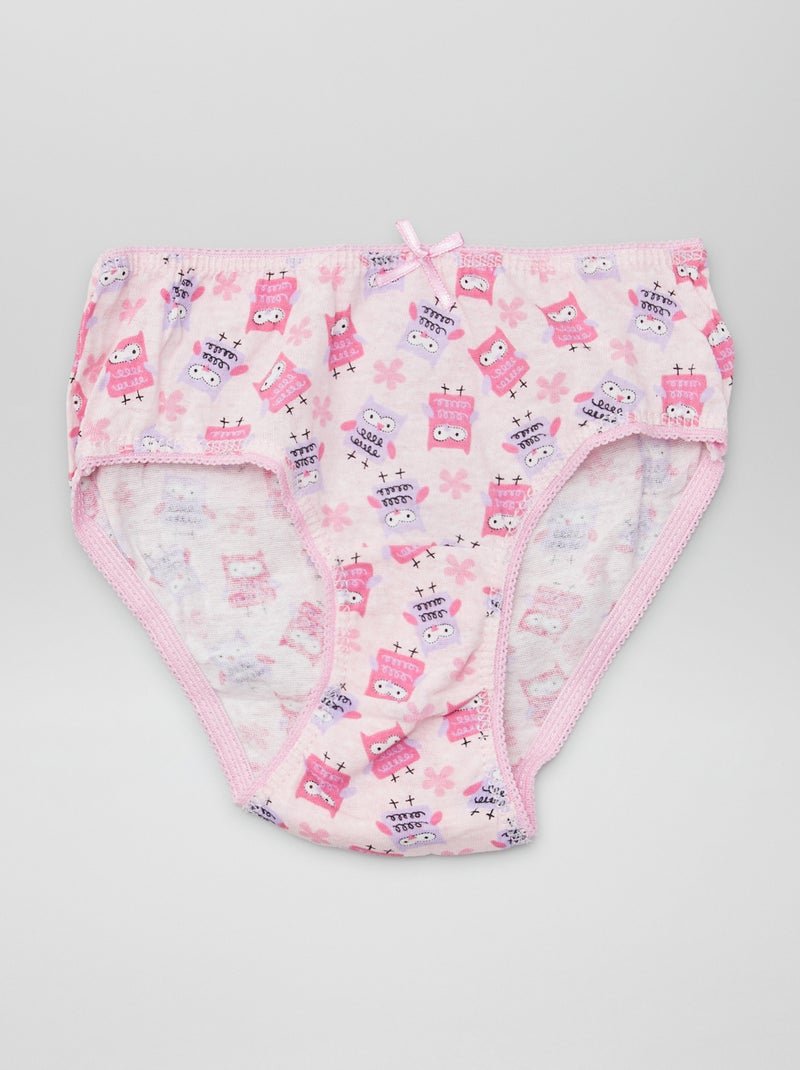 Slip stampati in cotone - set di 3 VIOLA - Kiabi