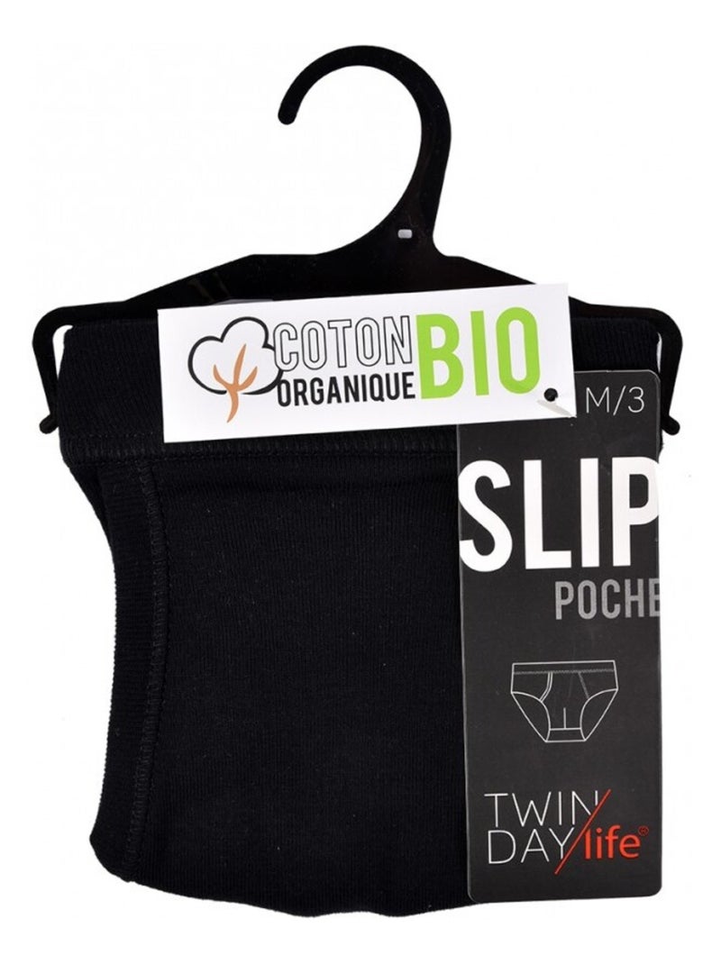 Slip tasca uomo TWINDAY comfort cotone BIO Nero - Kiabi