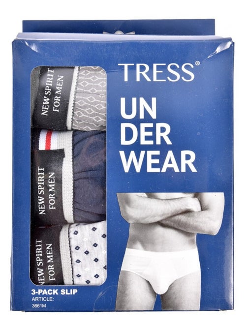 Slip Uomo TRESS COTONE - Confezione da 3 - Kiabi Slip Uomo TRESS COTONE - Confezione da 3 - Kiabi