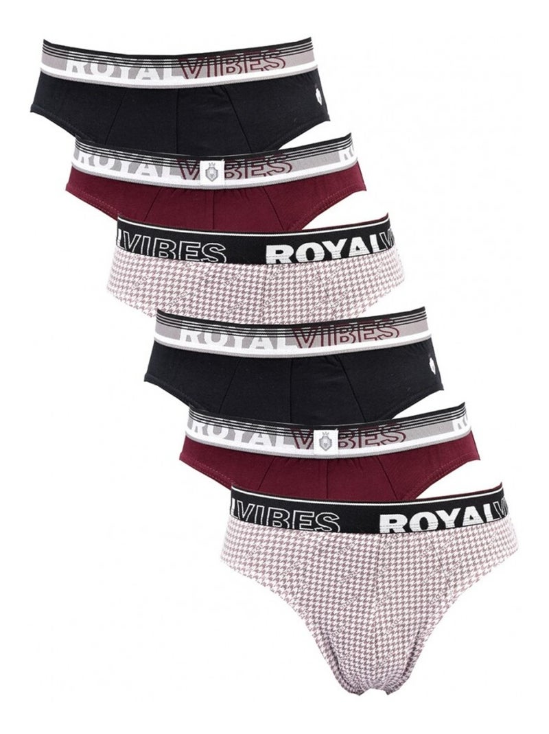 Slip Uomo TRESS Cotone - Confezione da 6 Nero Bordeaux Grigio - Kiabi