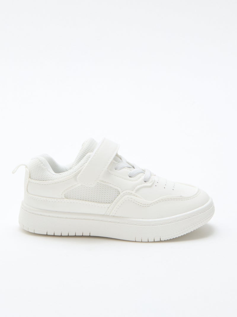 Sneaker basse con strappo tinta unita Bianco - Kiabi