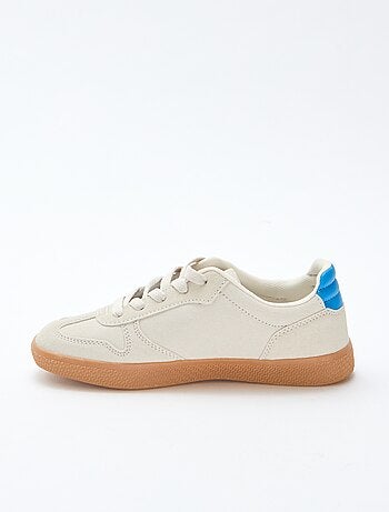 Sneaker basse in suede con inserto a contrasto
