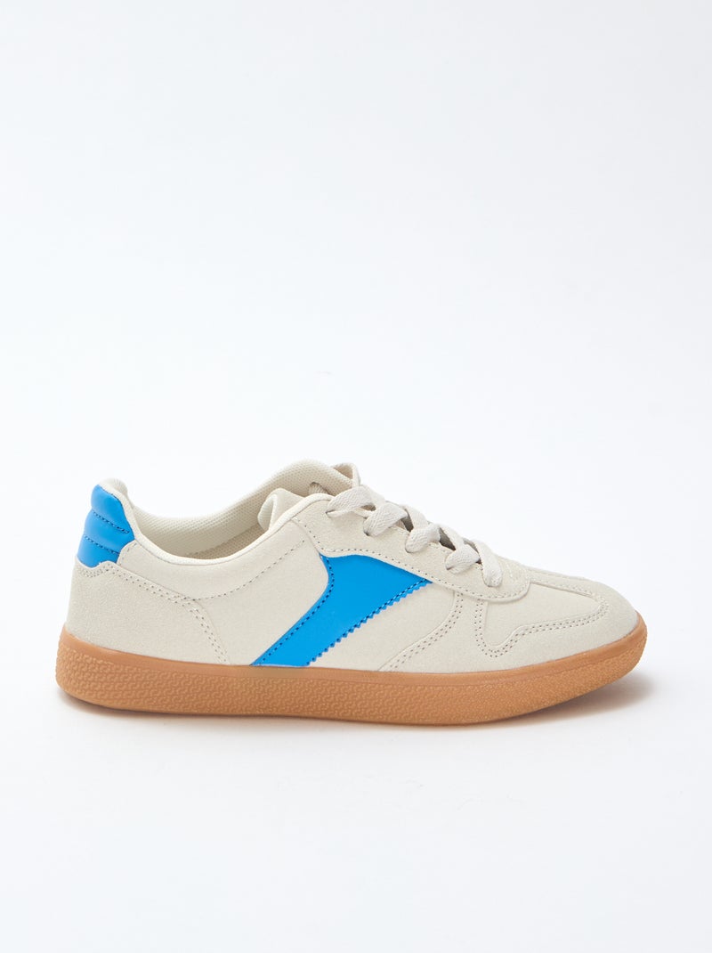 Sneaker basse in suede con inserto a contrasto Blu - Kiabi