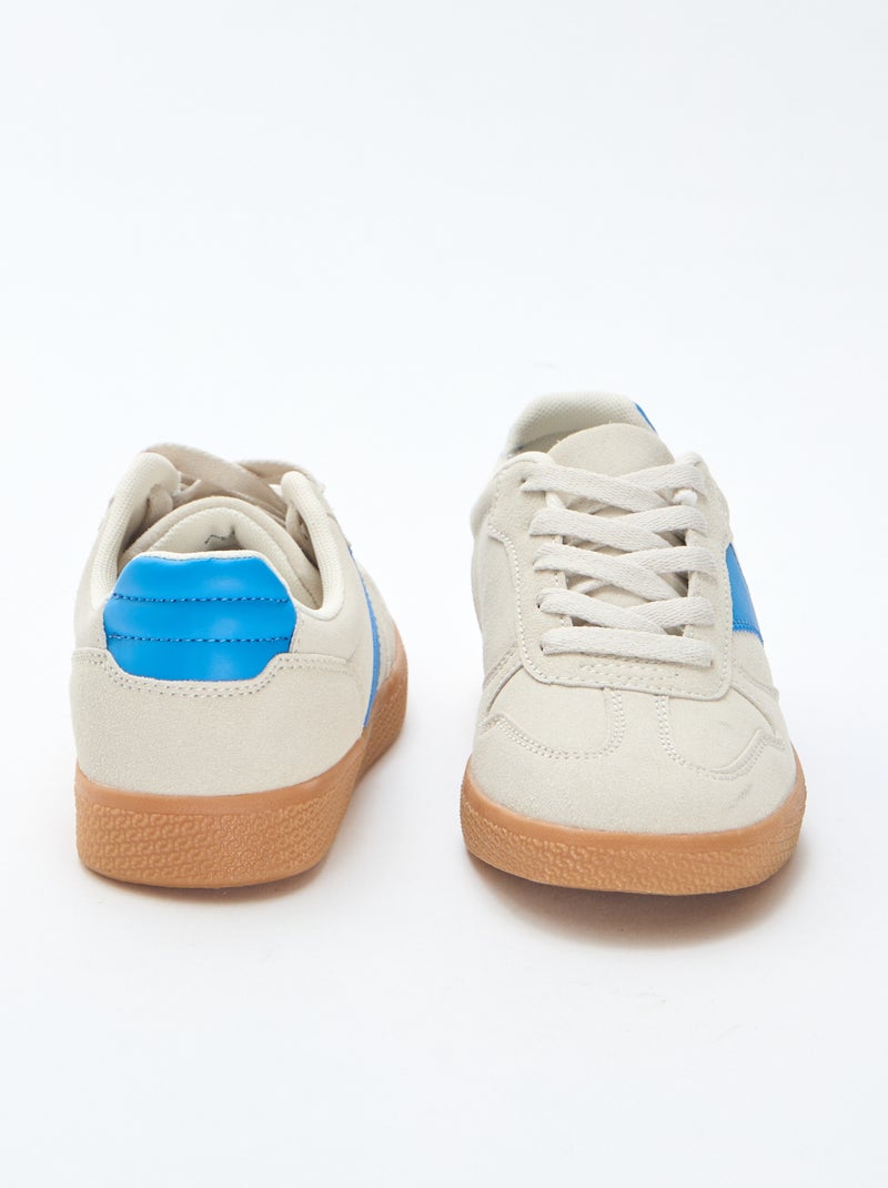 Sneaker basse in suede con inserto a contrasto Blu - Kiabi