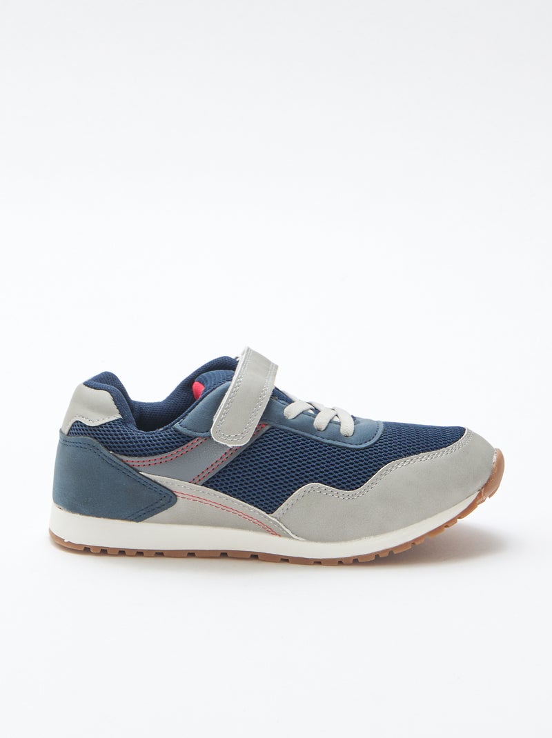 Sneaker con velcro multicolore in mesh Blu - Kiabi