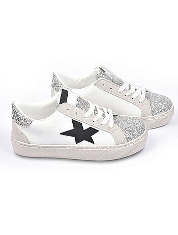 Sneaker Donna Glitter Stella Piattaforma Argento Oro OZABI