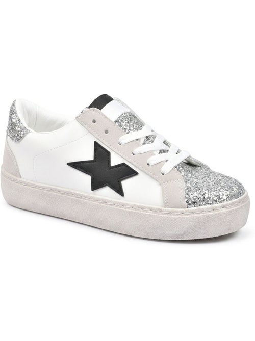 Sneaker Donna Glitter Stella Piattaforma Argento Oro OZABI - Kiabi Sneaker Donna Glitter Stella Piattaforma Argento Oro OZABI - Kiabi