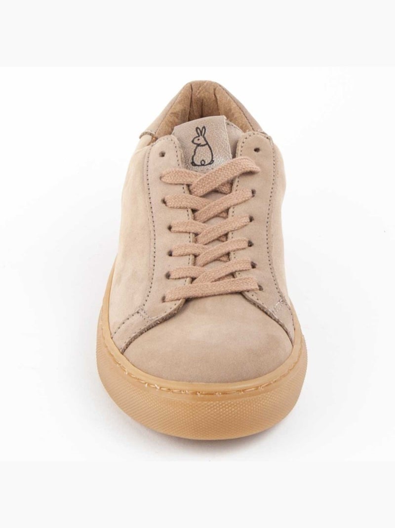 Sneaker Pelle Naturale Purapiel Beige - Kiabi