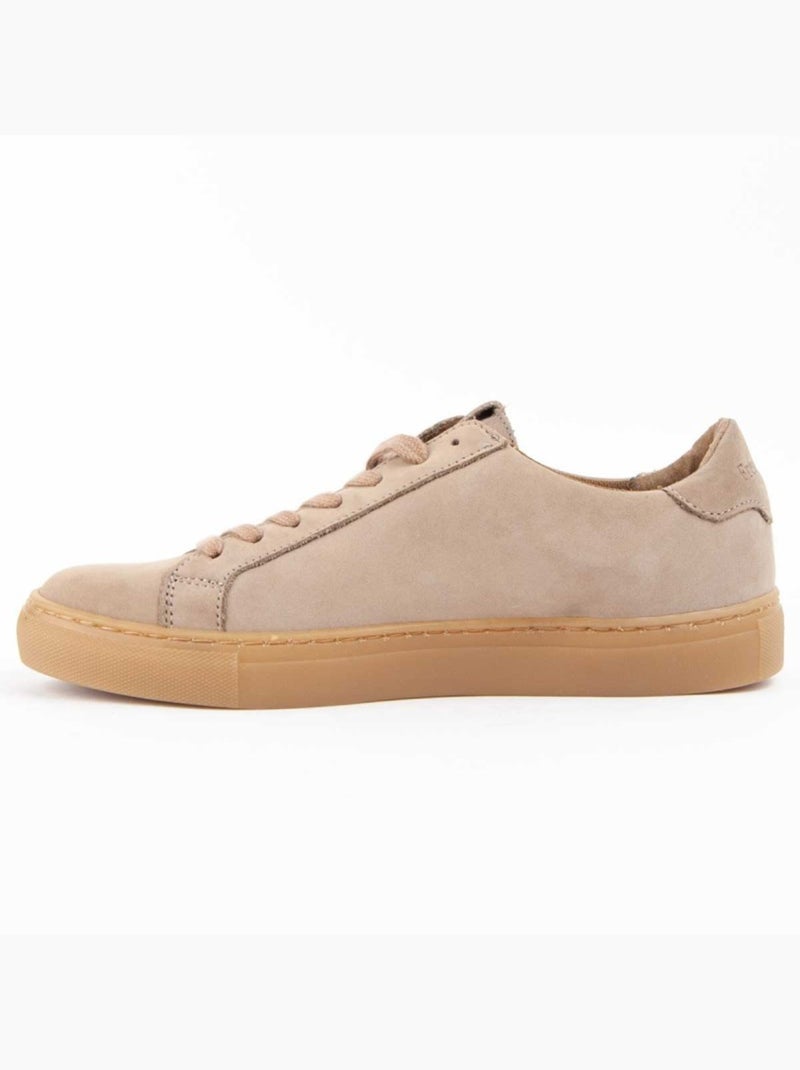 Sneaker Pelle Naturale Purapiel Beige - Kiabi