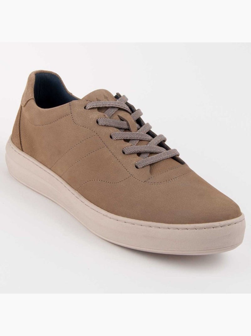 Sneaker Pelle Naturale Purapiel Beige - Kiabi