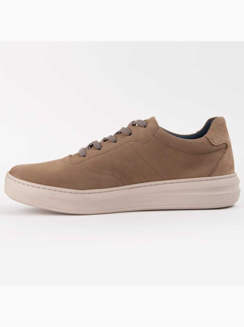 Sneaker Pelle Naturale Purapiel Beige - Kiabi