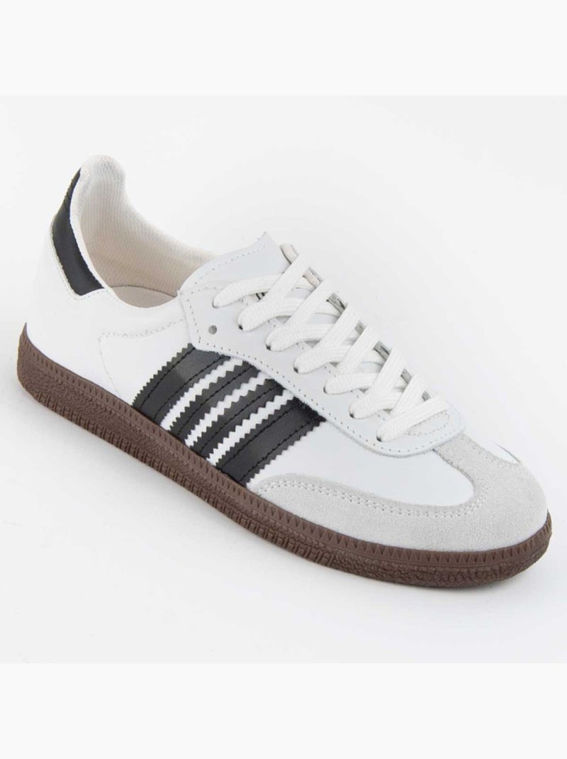 Sneaker Pelle Naturale Purapiel Bianco - Kiabi
