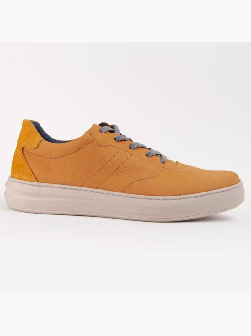 Sneaker Pelle Naturale Purapiel Giallo - Kiabi