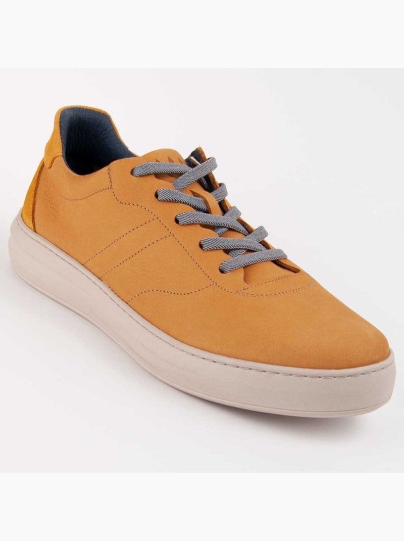 Sneaker Pelle Naturale Purapiel Giallo - Kiabi