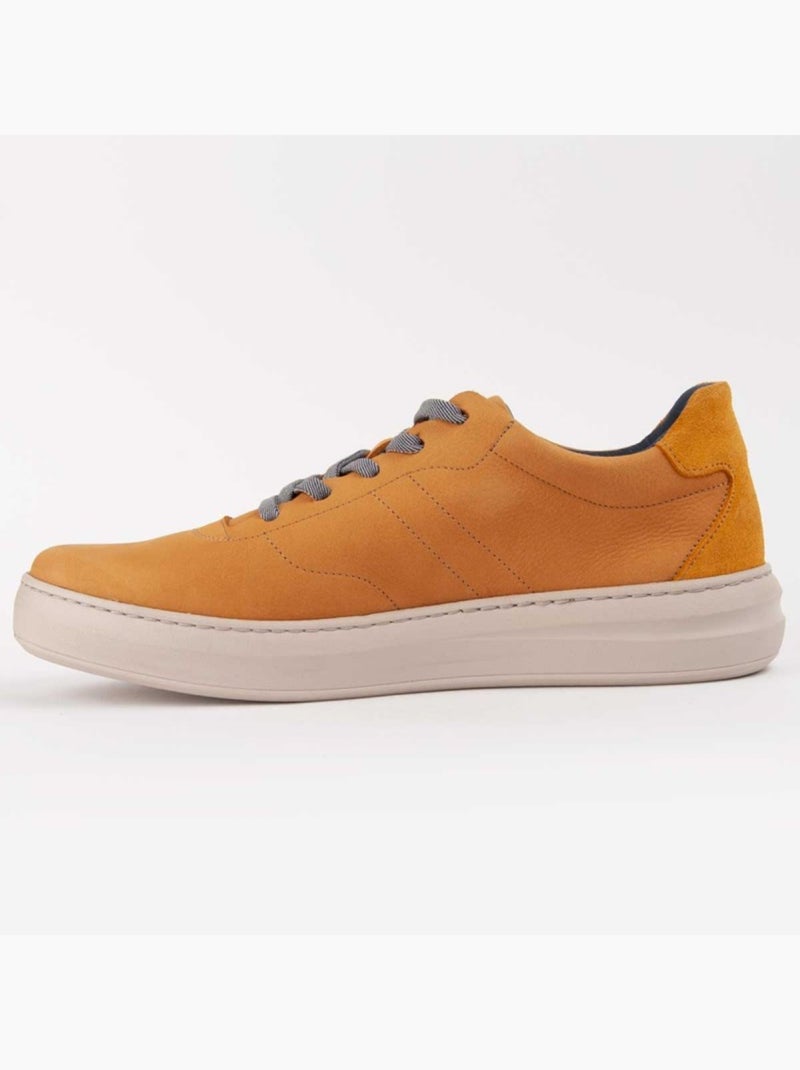 Sneaker Pelle Naturale Purapiel Giallo - Kiabi