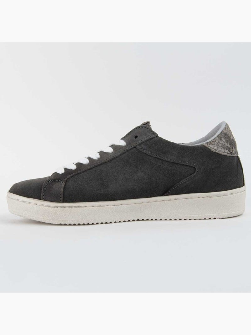 Sneaker Pelle Naturale Purapiel Grigio - Kiabi
