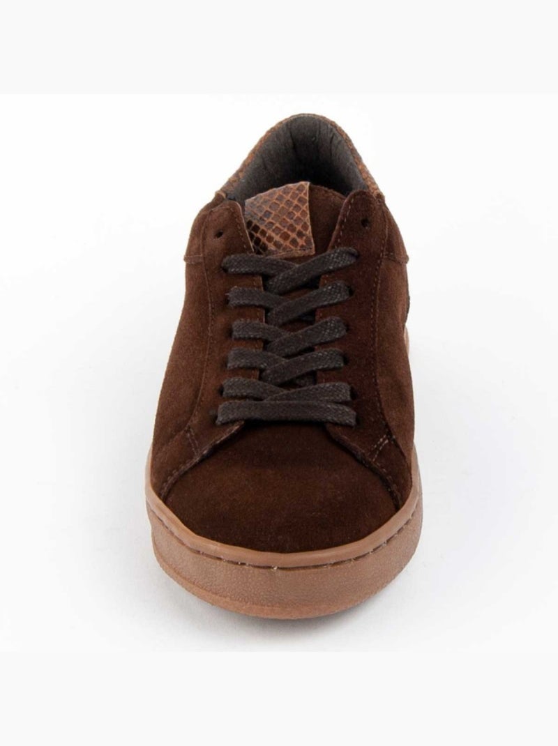 Sneaker Pelle Naturale Purapiel Marrone - Kiabi