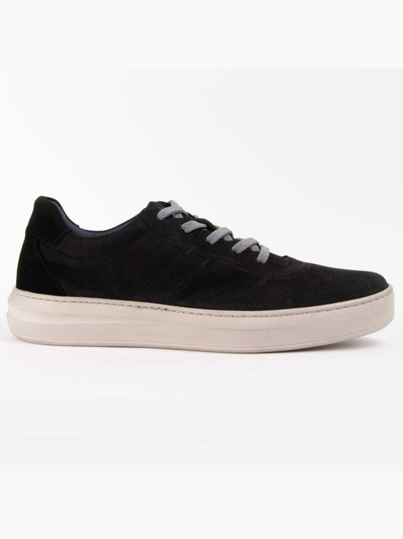 Sneaker Pelle Naturale Purapiel Nero - Kiabi