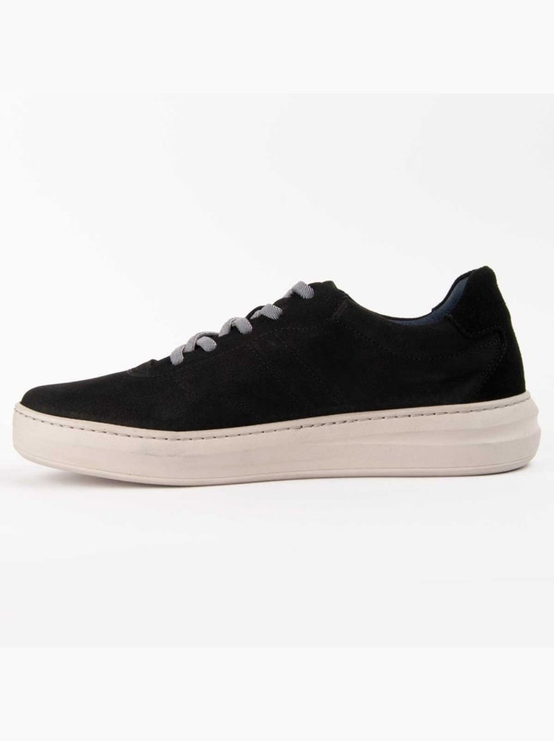 Sneaker Pelle Naturale Purapiel Nero - Kiabi