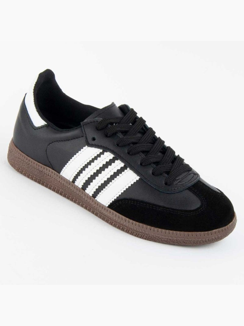 Sneaker Pelle Naturale Purapiel Nero - Kiabi