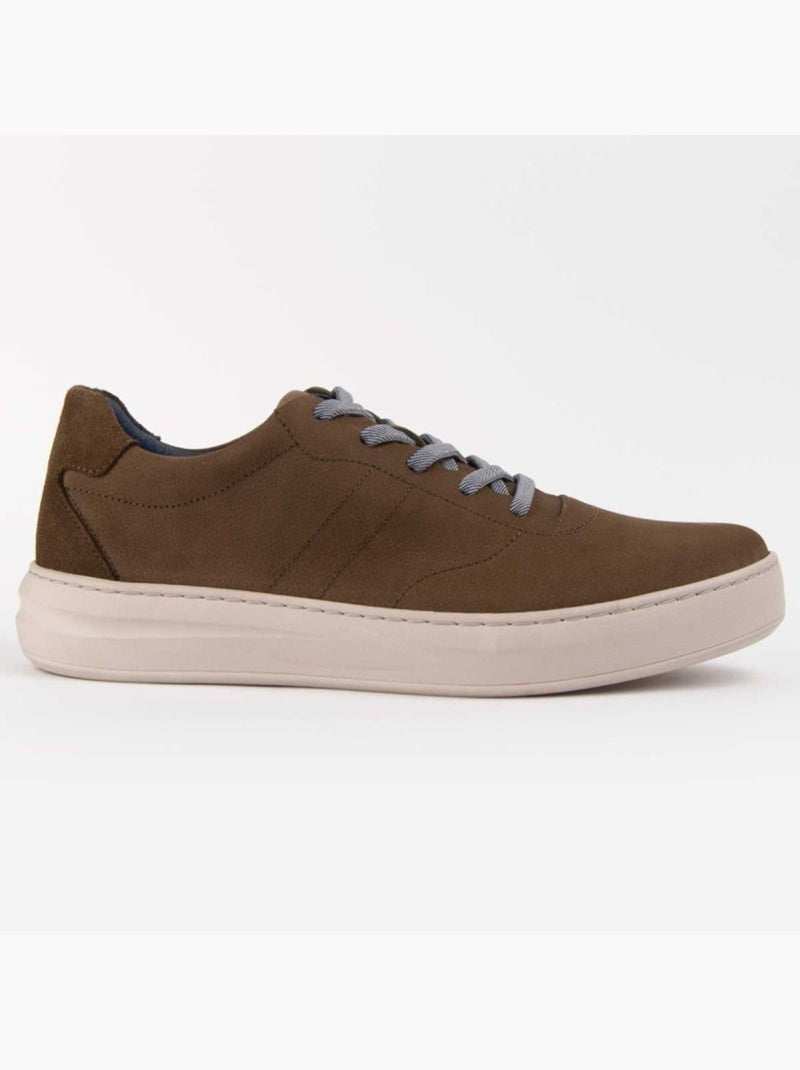 Sneaker Pelle Naturale Purapiel Verde - Kiabi