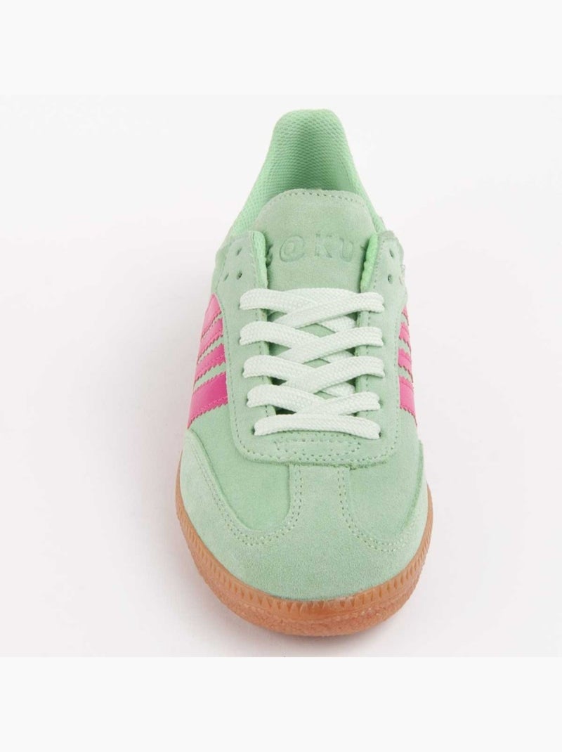 Sneaker Pelle Naturale Purapiel Verde - Kiabi