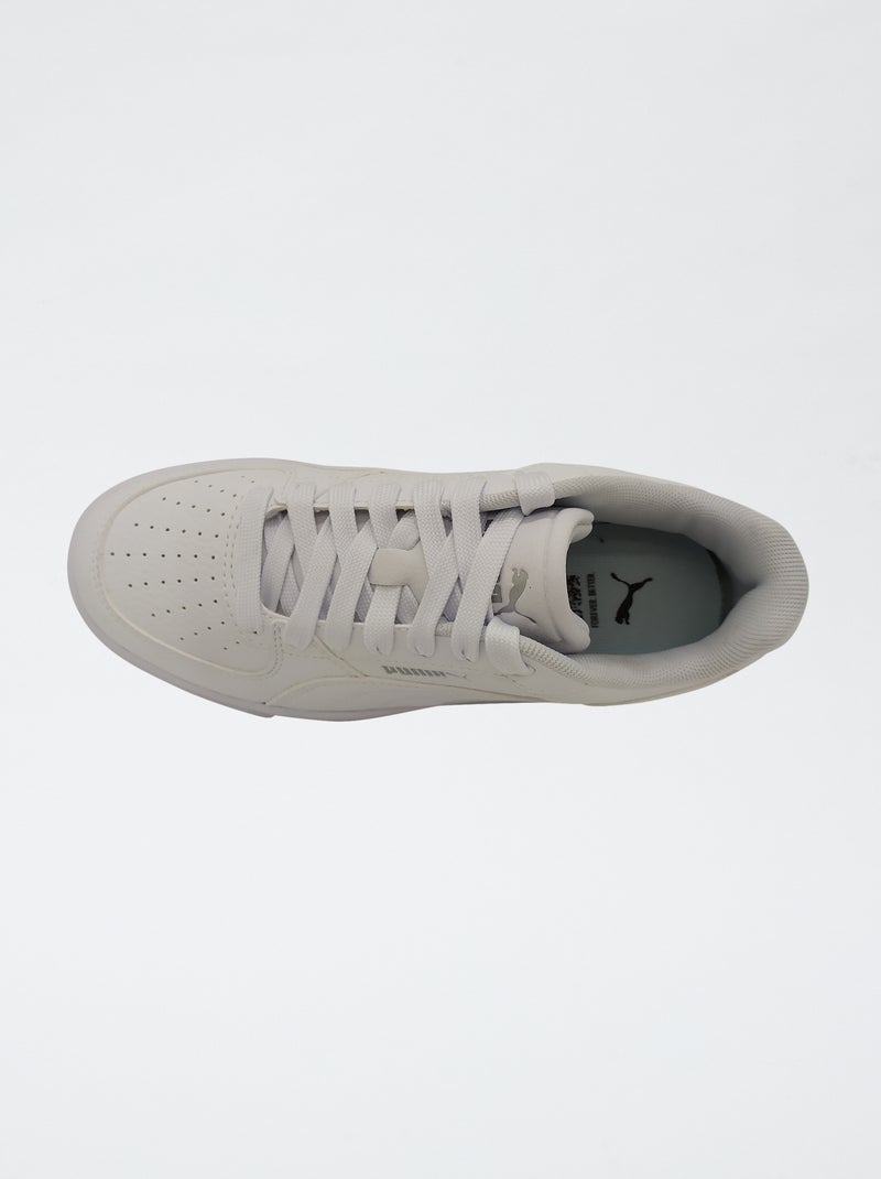Sneaker tinta unita effetto pelle Bianco - Kiabi