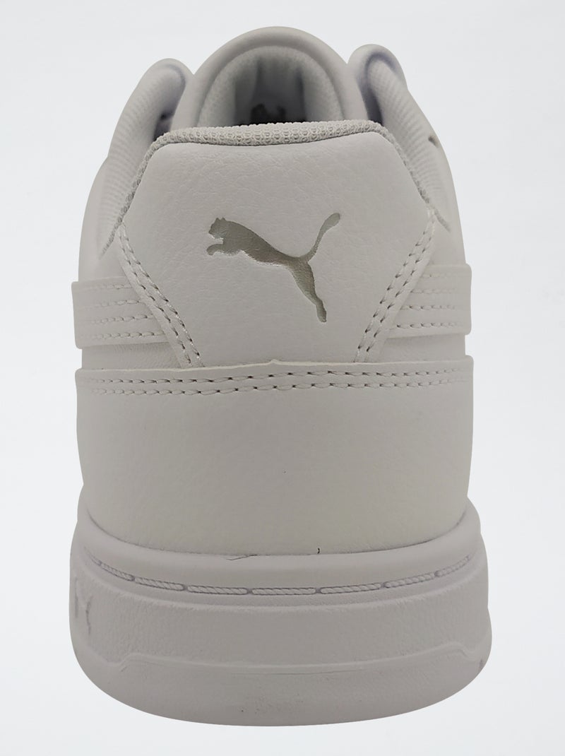 Sneaker tinta unita effetto pelle Bianco - Kiabi