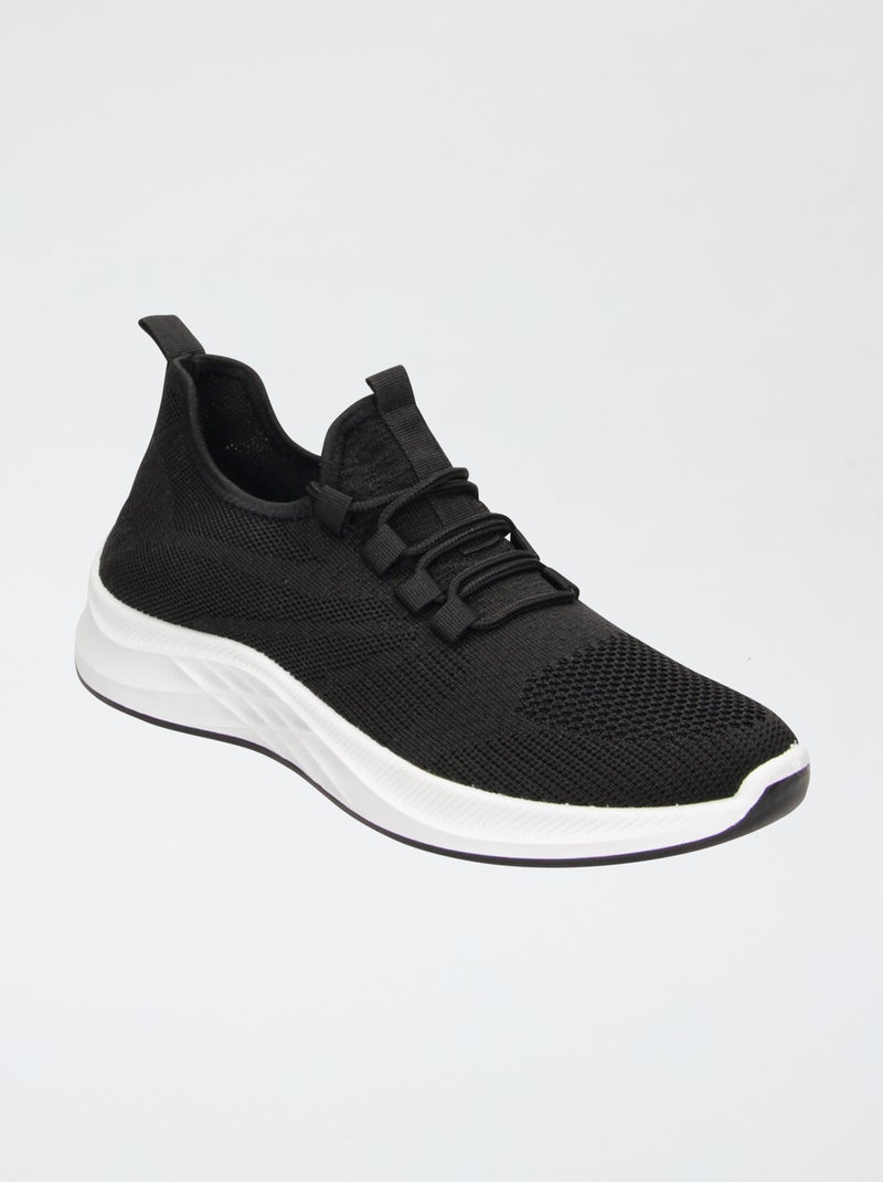 Sneakers a calzino con lacci elastici NERO - Kiabi