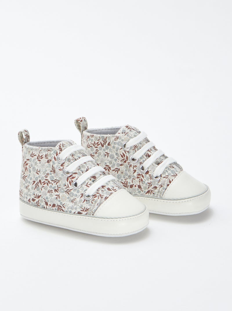 Sneakers alte a quadri Beige - Kiabi