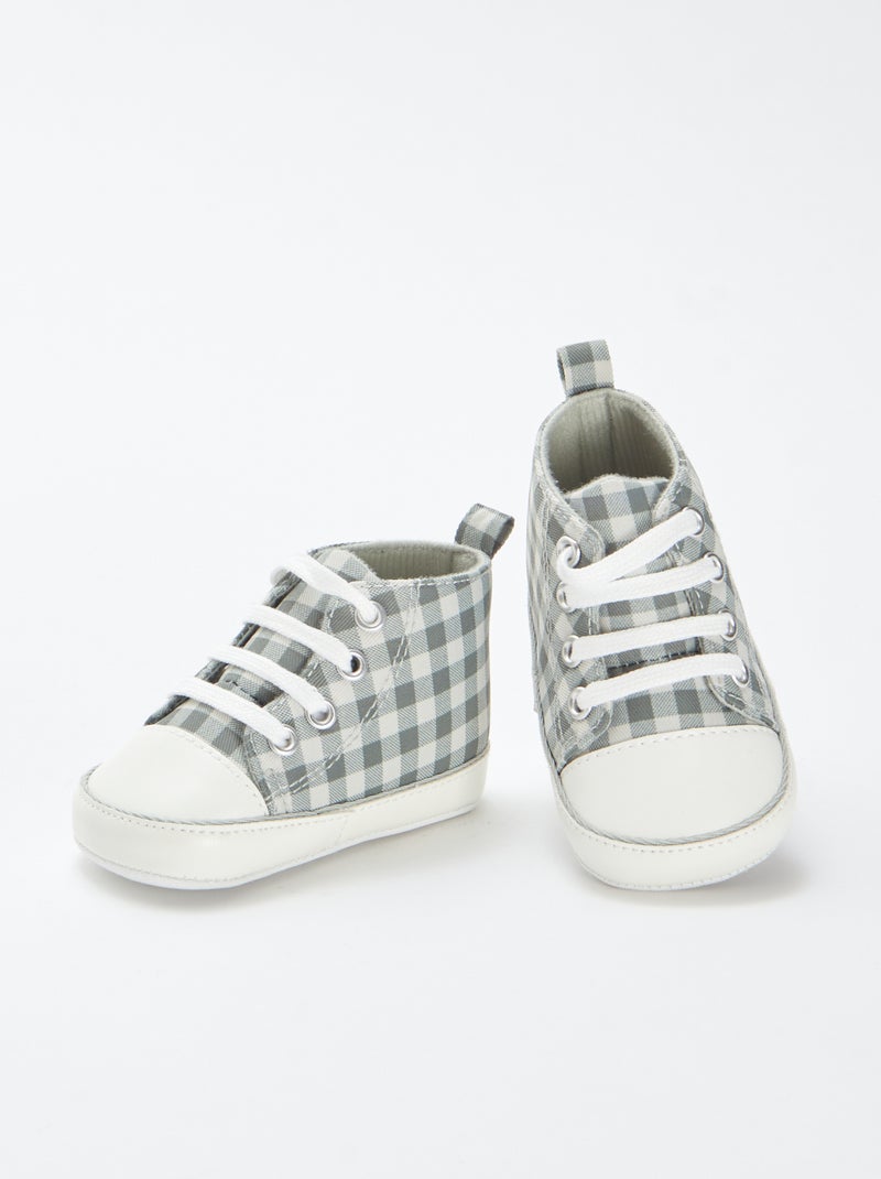 Sneakers alte a quadri Verde - Kiabi