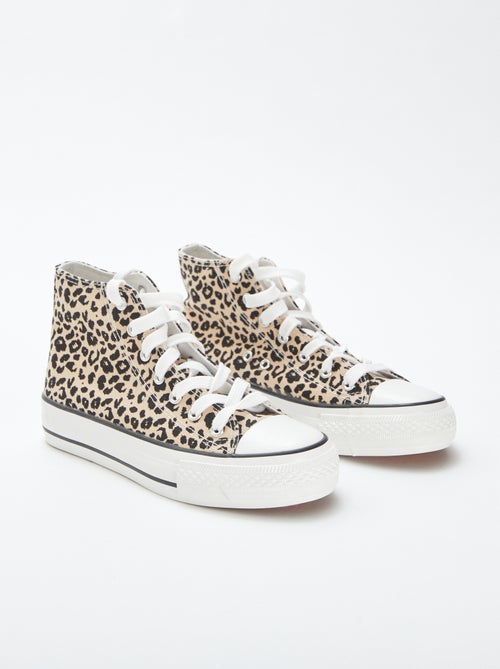 Sneakers alte con stampa leopardata - Kiabi