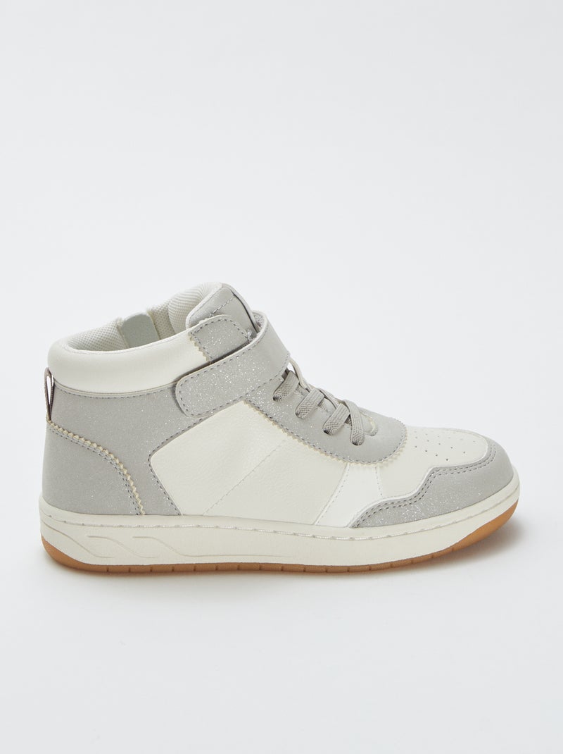 Sneakers alte con strappi e lacci Grigio - Kiabi
