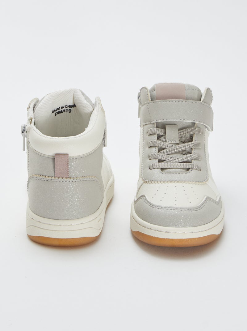 Sneakers alte con strappi e lacci Grigio - Kiabi