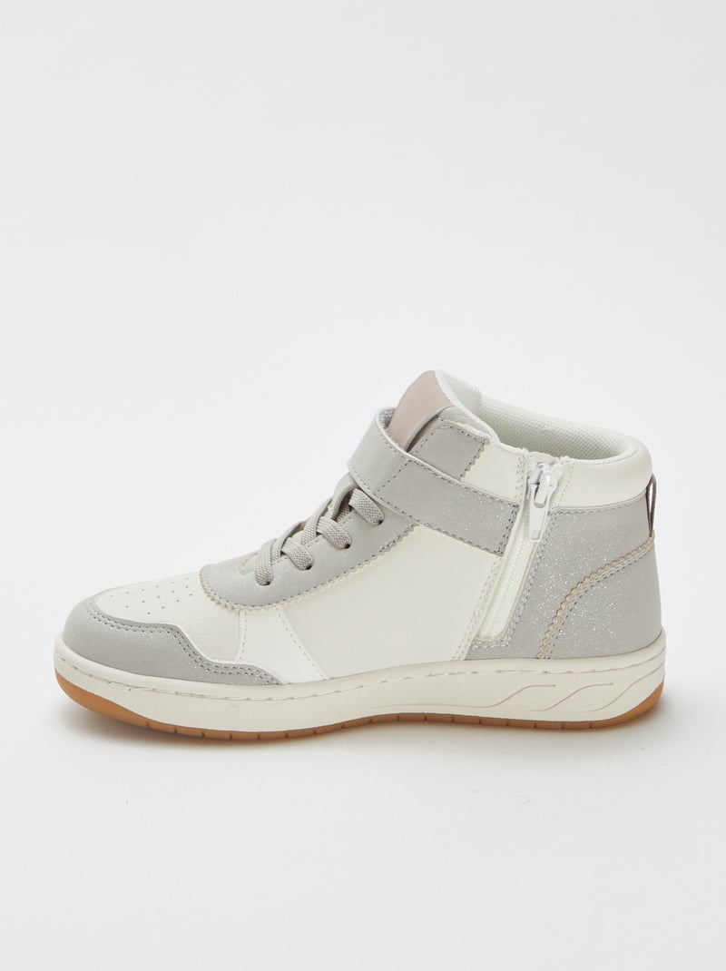 Sneakers alte con strappi e lacci Grigio - Kiabi