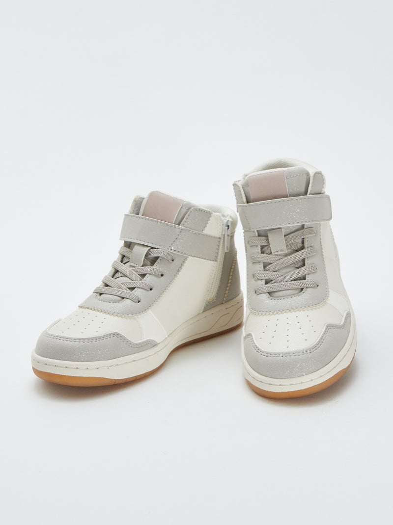 Sneakers alte con strappi e lacci Grigio - Kiabi