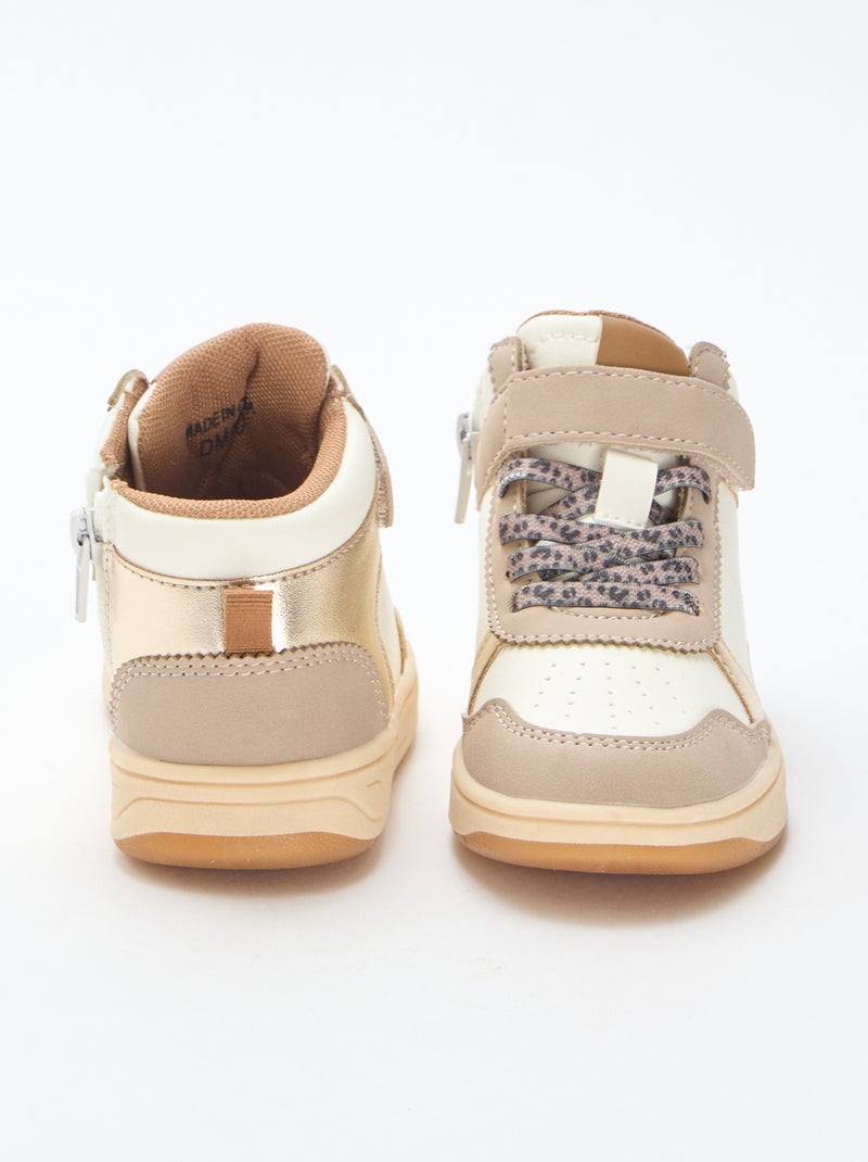 Sneakers alte con velcro Beige - Kiabi