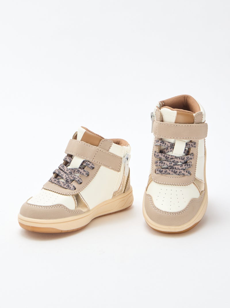 Sneakers alte con velcro Beige - Kiabi