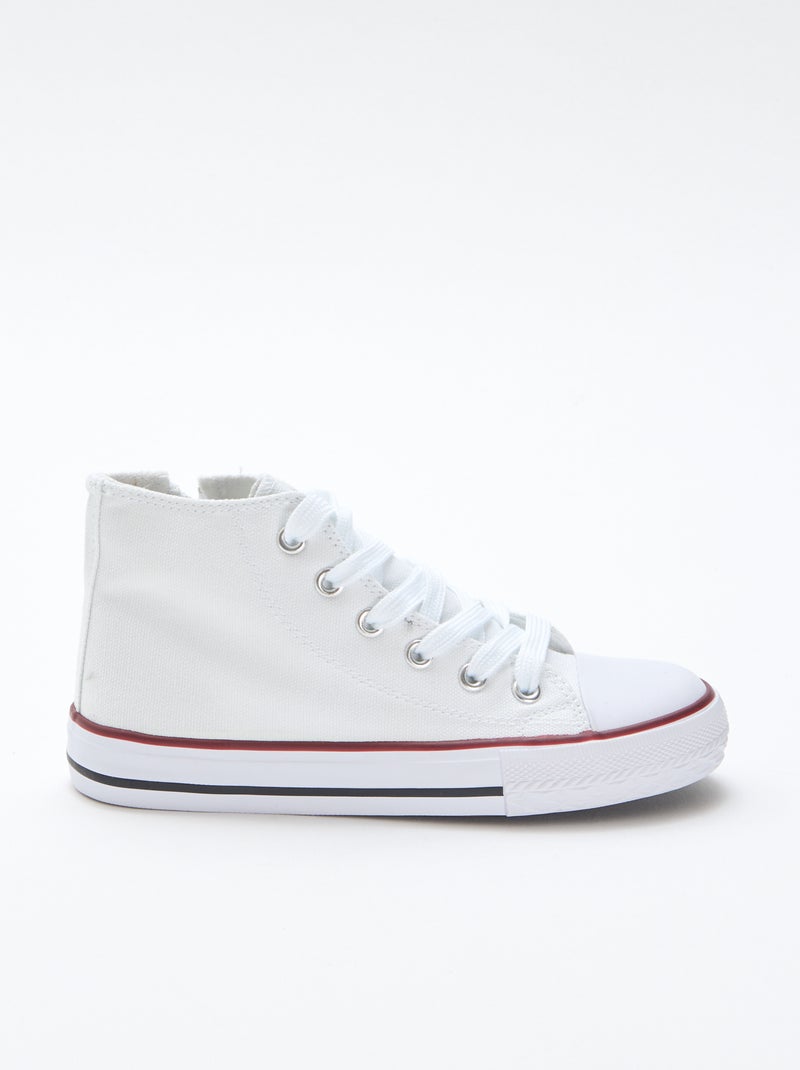 Sneakers alte con zip in tela Bianco - Kiabi